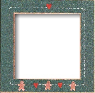 Matte Green With Gingerbread Hearts Frame